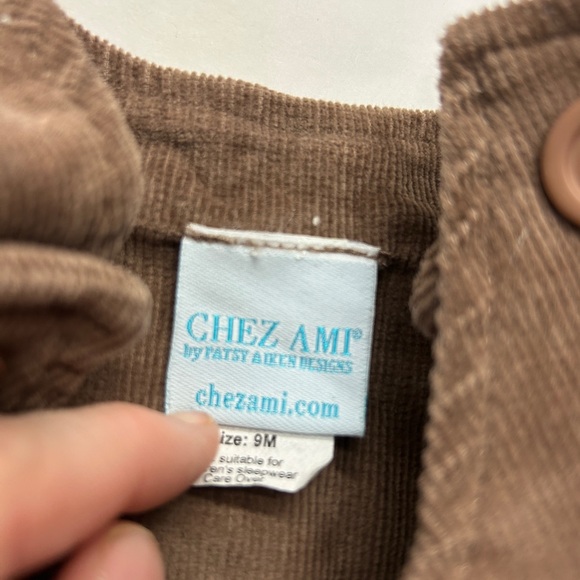 Chez Ami by Pasty Aiken Brown Corduroy Boys Romper - Picture 2 of 3